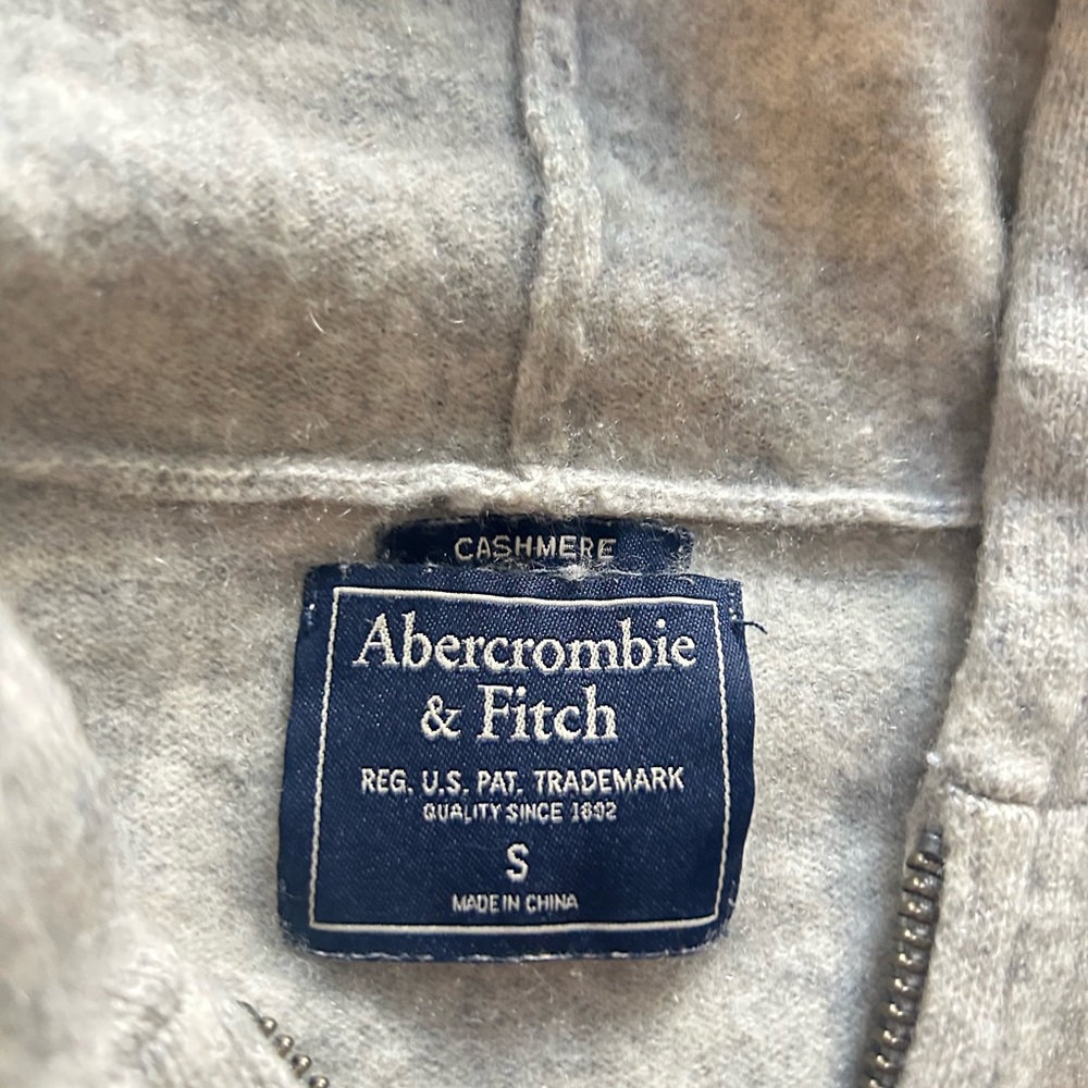 Abercrombie & Fitch Light Gray Cashmere Sweater Hoodie Jacket